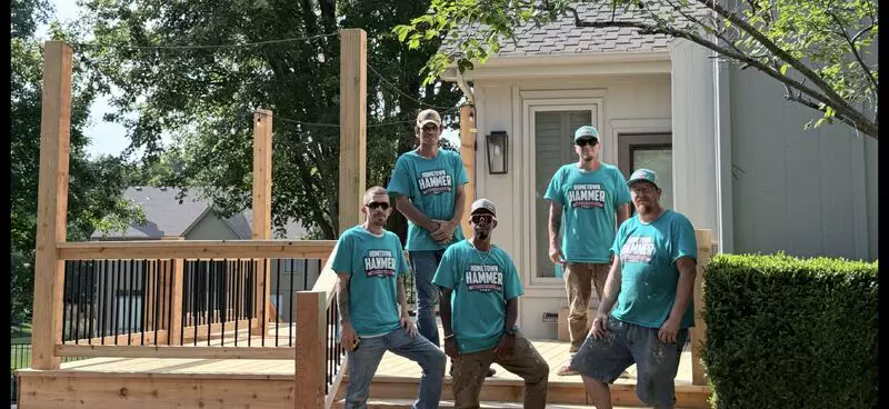 Hometown Hammer crew on a finished deck